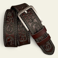 Océane - Ceinture western large en cuir gravé