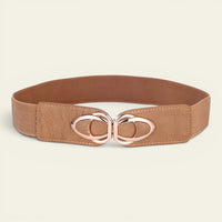 Valentine - Ceinture large élastique à double anneaux dorés