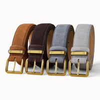 Adèle - Ceinture en daim et cuir à boucle dorée vintage
