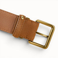 Adèle - Ceinture en daim et cuir à boucle dorée vintage