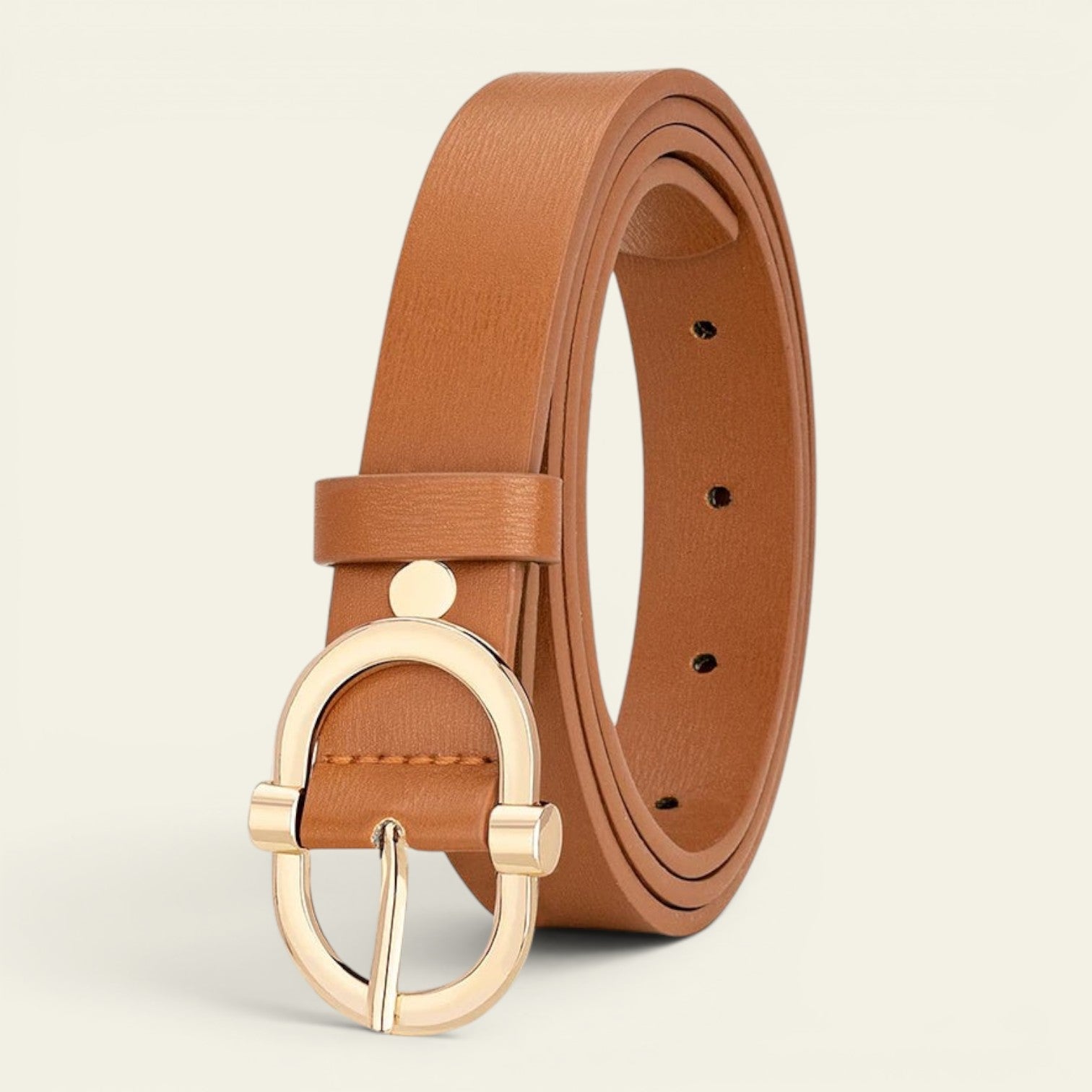 Pauline - Ceinture fine à boucle ovale dorée