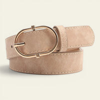Constance - Ceinture effet daim à boucle ovale dorée