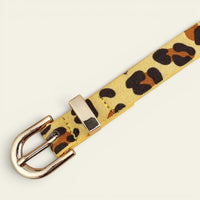 Noémie - Ceinture ultra-fine léopard coloré à boucle dorée