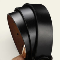 Angélique - Ceinture classique en cuir à boucle dorée