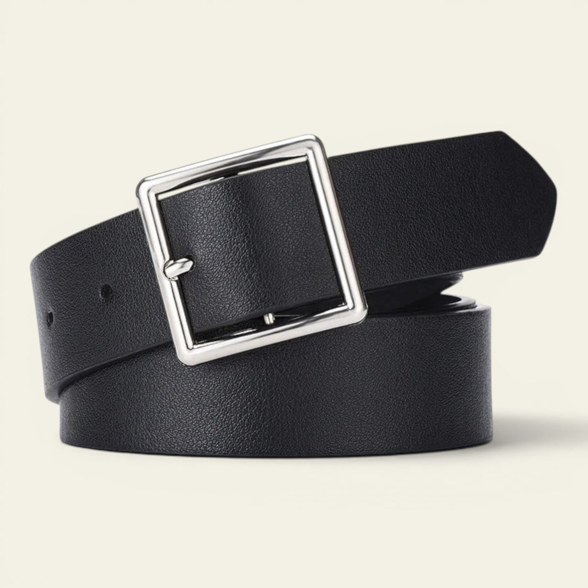Anaïs - Ceinture classique à boucle carrée argentée