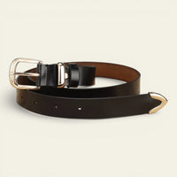 Angélique - Ceinture classique en cuir à boucle dorée