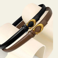 Ombeline - Ceinture fine à boucle crochet dorée