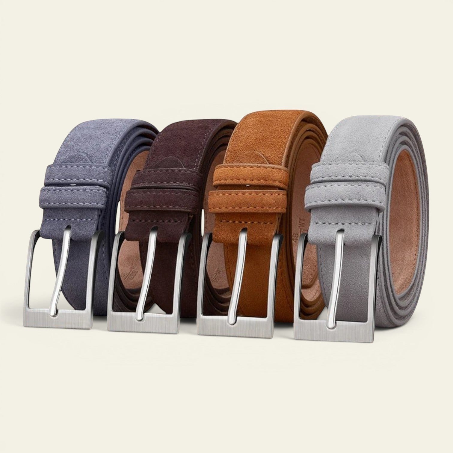 Charlotte - Ceinture en cuir et daim à boucle argentée
