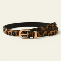 Noémie - Ceinture ultra-fine léopard coloré à boucle dorée