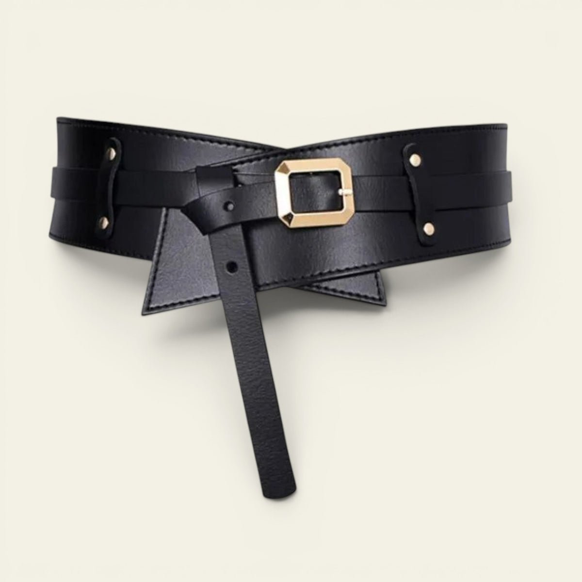Alexandra - Ceinture large en cuir à nouer