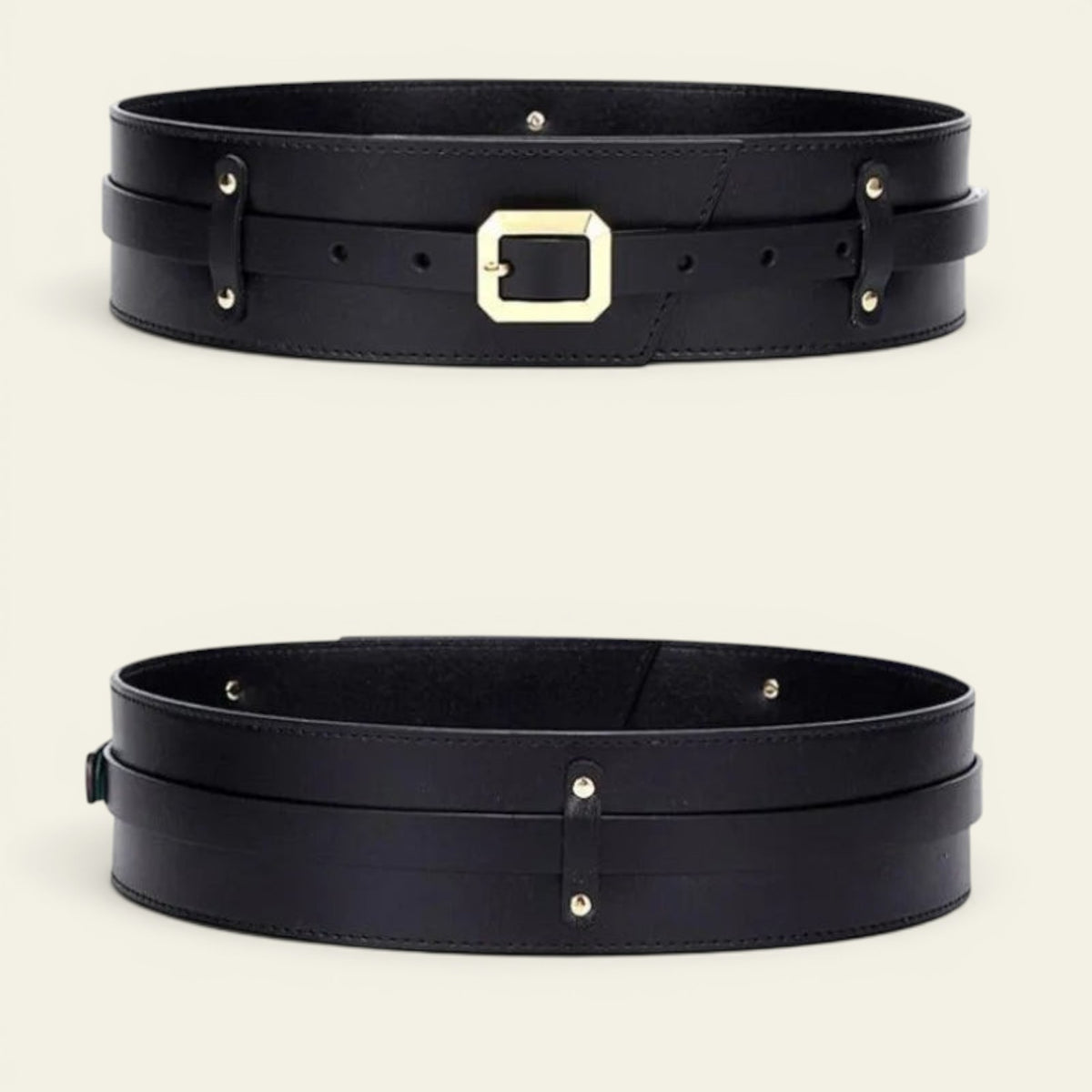 Alexandra - Ceinture large en cuir à nouer