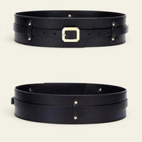 Alexandra - Ceinture large en cuir à nouer