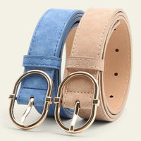 Constance - Ceinture effet daim à boucle ovale dorée