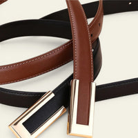 Apolline - Ceinture fine en cuir à boucle dorée