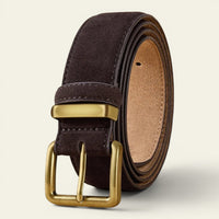 La Ceinture Pour Femme Adèle - Ceinture en daim et cuir à boucle dorée vintage