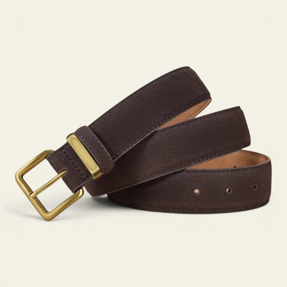 La Ceinture Pour Femme Adèle - Ceinture en daim et cuir à boucle dorée vintage