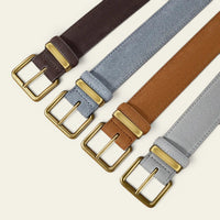 La Ceinture Pour Femme Adèle - Ceinture en daim et cuir à boucle dorée vintage