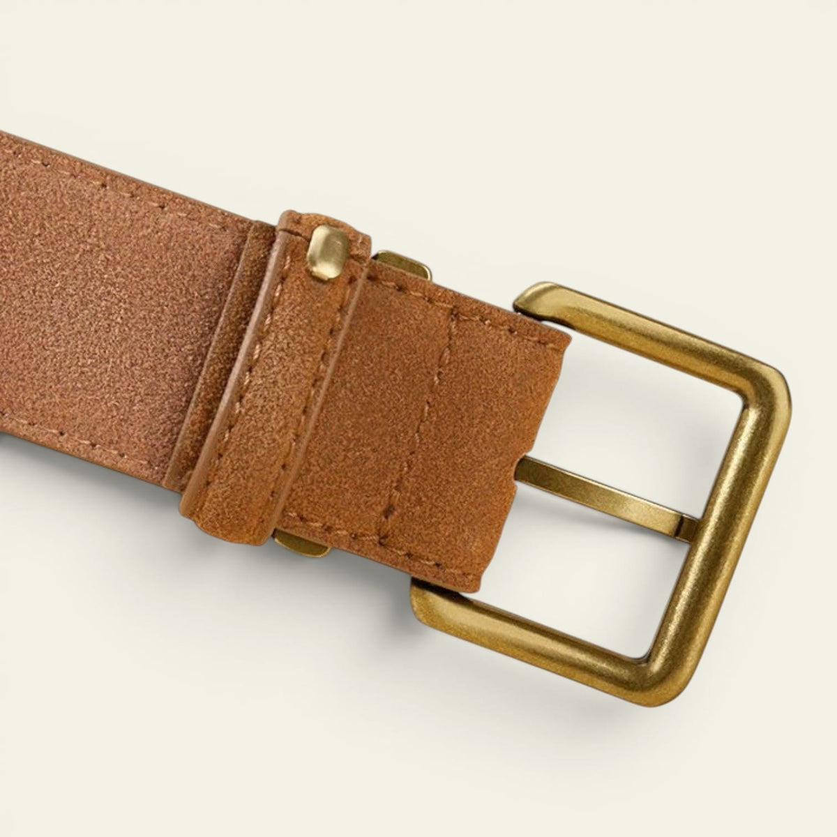 La Ceinture Pour Femme Adèle - Ceinture en daim et cuir à boucle dorée vintage