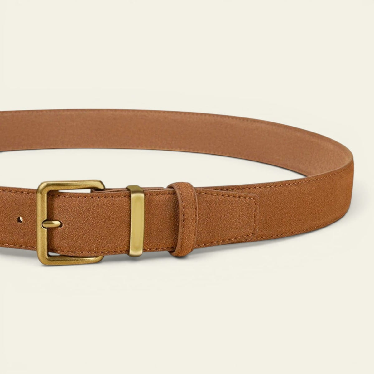 La Ceinture Pour Femme Adèle - Ceinture en daim et cuir à boucle dorée vintage