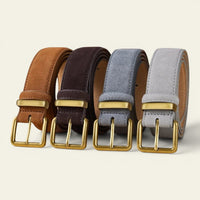La Ceinture Pour Femme Adèle - Ceinture en daim et cuir à boucle dorée vintage
