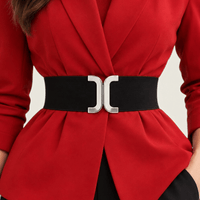 La Ceinture Pour Femme Adrienne - Ceinture corset large en cuir à fermoir argenté