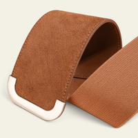 La Ceinture Pour Femme Adrienne - Ceinture corset large en cuir à fermoir argenté