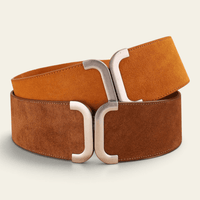 La Ceinture Pour Femme Adrienne - Ceinture corset large en cuir à fermoir argenté