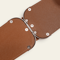 La Ceinture Pour Femme Adrienne - Ceinture corset large en cuir à fermoir argenté