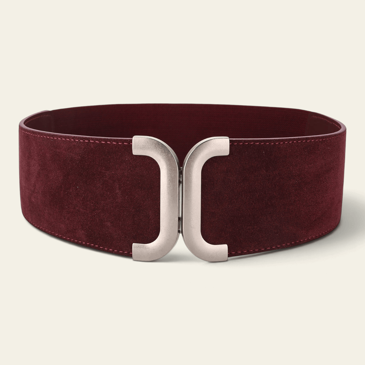 La Ceinture Pour Femme Adrienne - Ceinture corset large en cuir à fermoir argenté