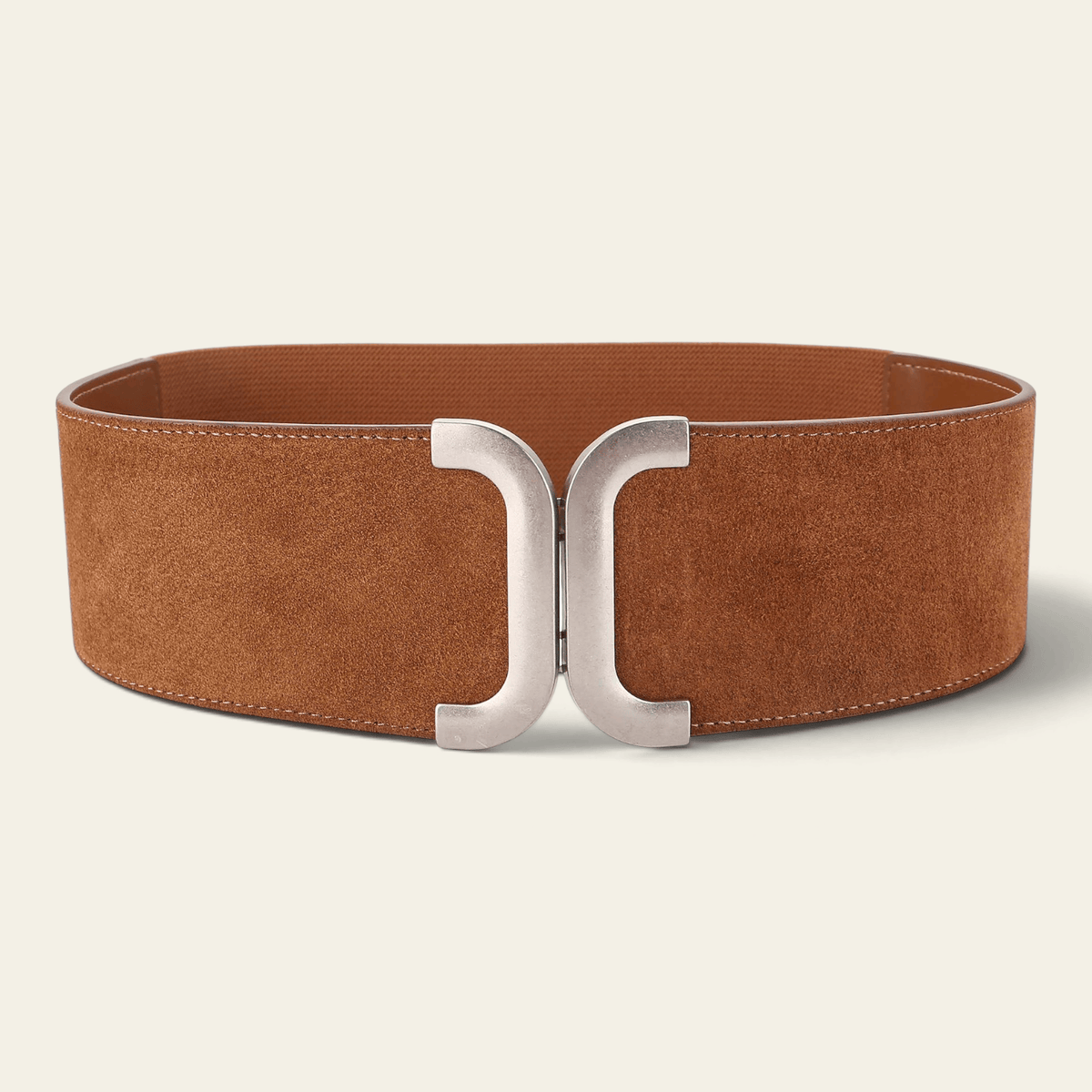 La Ceinture Pour Femme Adrienne - Ceinture corset large en cuir à fermoir argenté