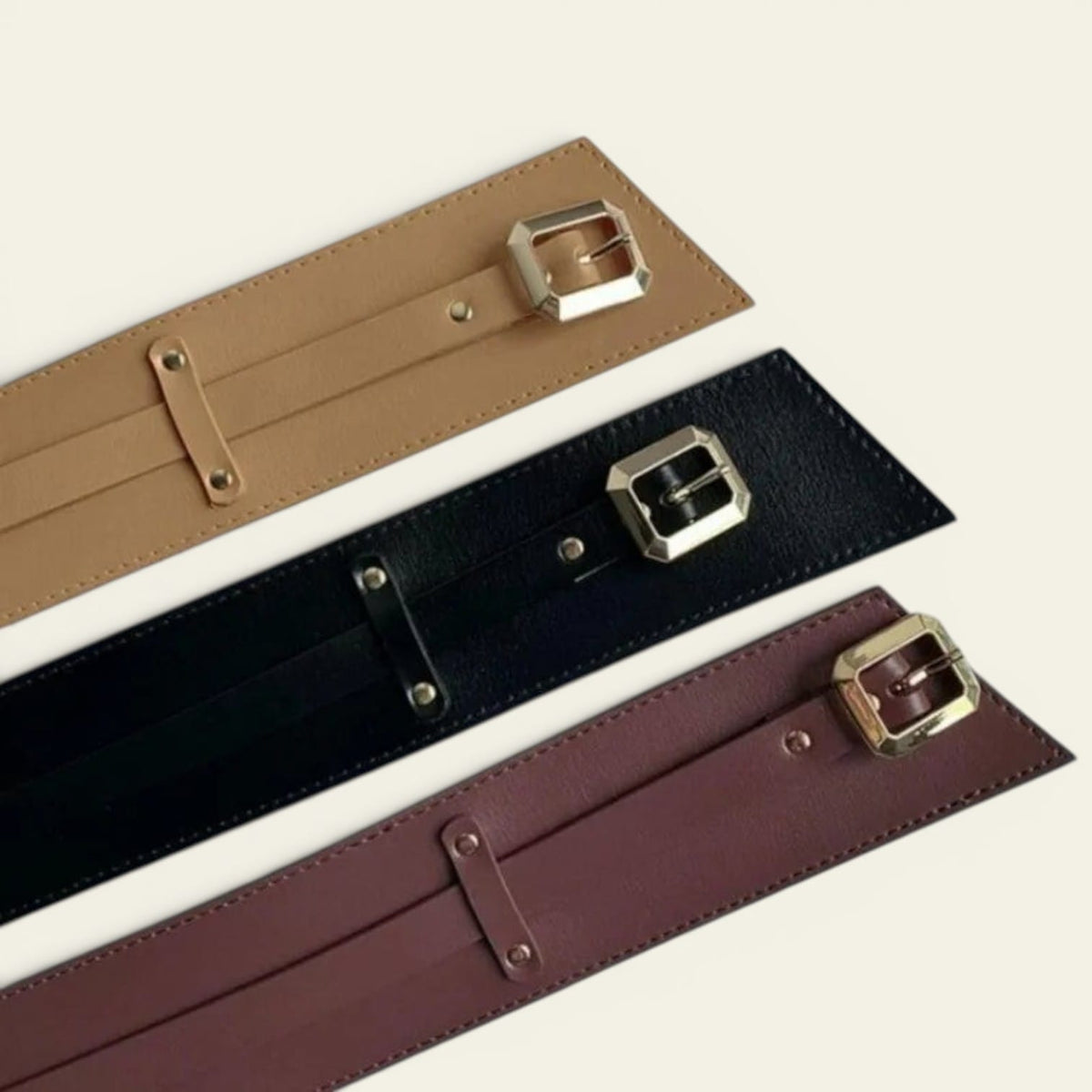 La Ceinture Pour Femme Alexandra - Ceinture large en cuir à nouer
