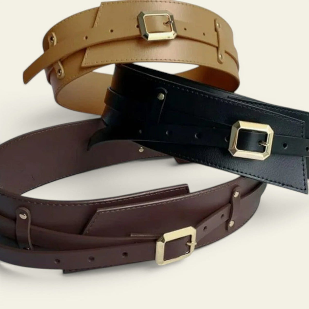La Ceinture Pour Femme Alexandra - Ceinture large en cuir à nouer