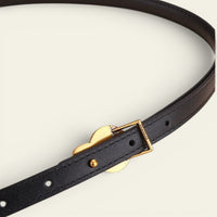 La Ceinture Pour Femme Alice - Ceinture fine en cuir à boucle nœud dorée