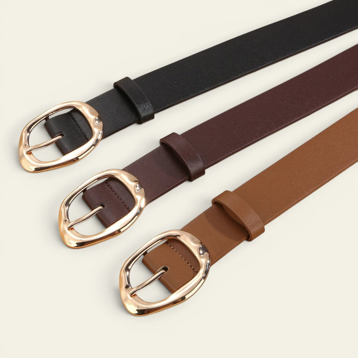 La Ceinture Pour Femme Amandine - Ceinture rétro à boucle ovale dorée
