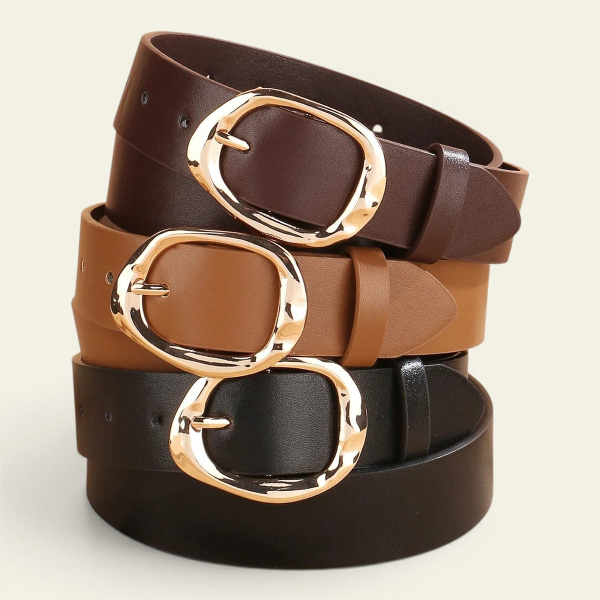 La Ceinture Pour Femme Amandine - Ceinture rétro à boucle ovale dorée
