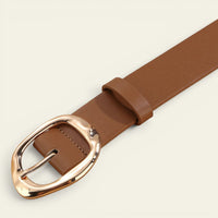 La Ceinture Pour Femme Amandine - Ceinture rétro à boucle ovale dorée