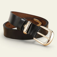 Ceinture femme classique en cuir à boucle dorée, modèle Angélique