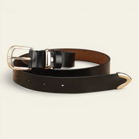 Ceinture femme classique en cuir à boucle dorée, modèle Angélique