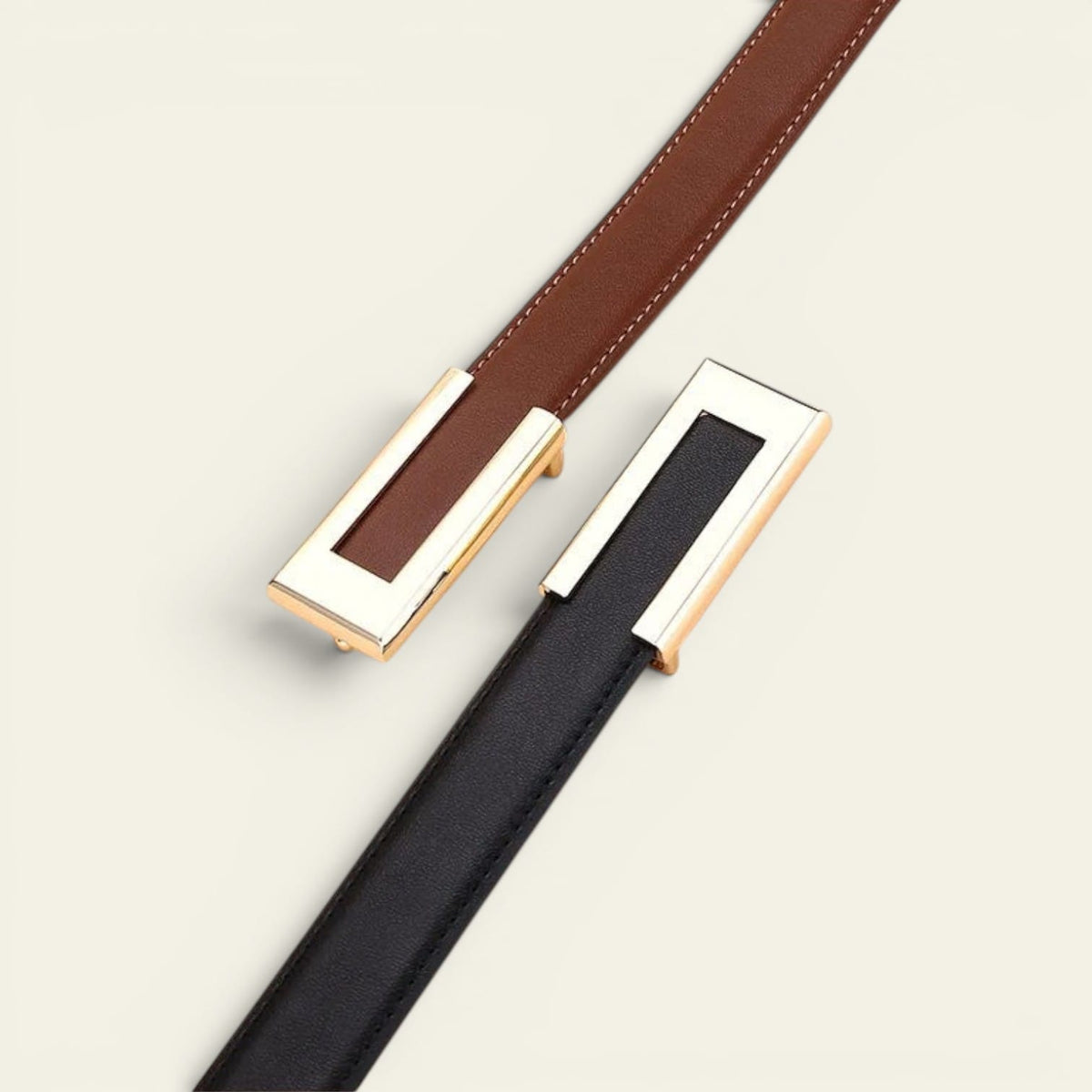La Ceinture Pour Femme Apolline - Ceinture fine en cuir à boucle dorée