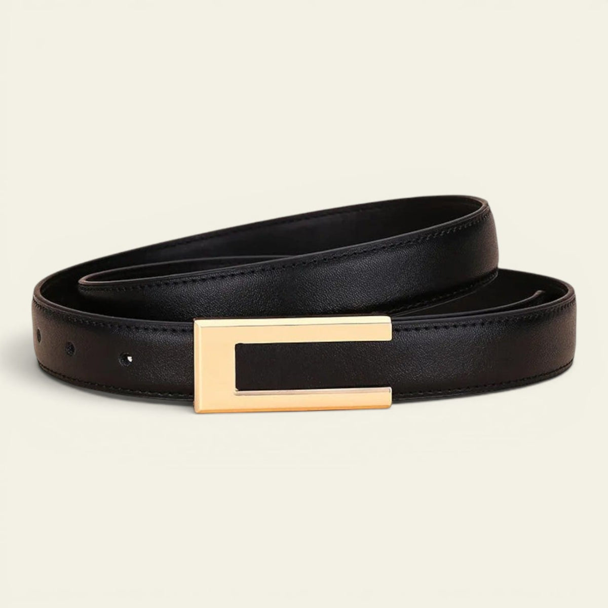 La Ceinture Pour Femme Apolline - Ceinture fine en cuir à boucle dorée