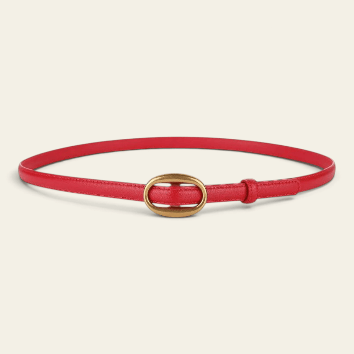 La Ceinture Pour Femme Ariane - Ceinture fine en cuir à boucle ovale dorée