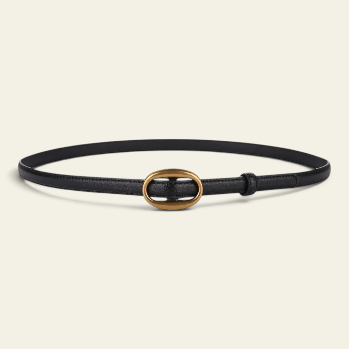 La Ceinture Pour Femme Ariane - Ceinture fine en cuir à boucle ovale dorée