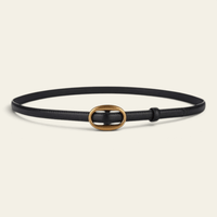 La Ceinture Pour Femme Ariane - Ceinture fine en cuir à boucle ovale dorée