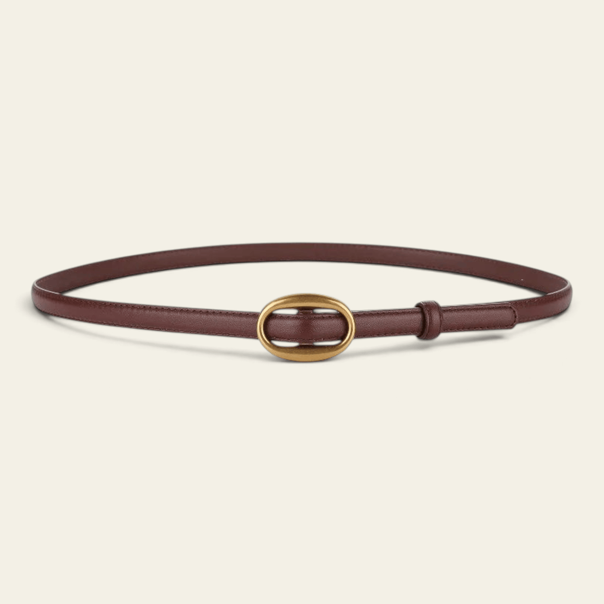 La Ceinture Pour Femme Ariane - Ceinture fine en cuir à boucle ovale dorée