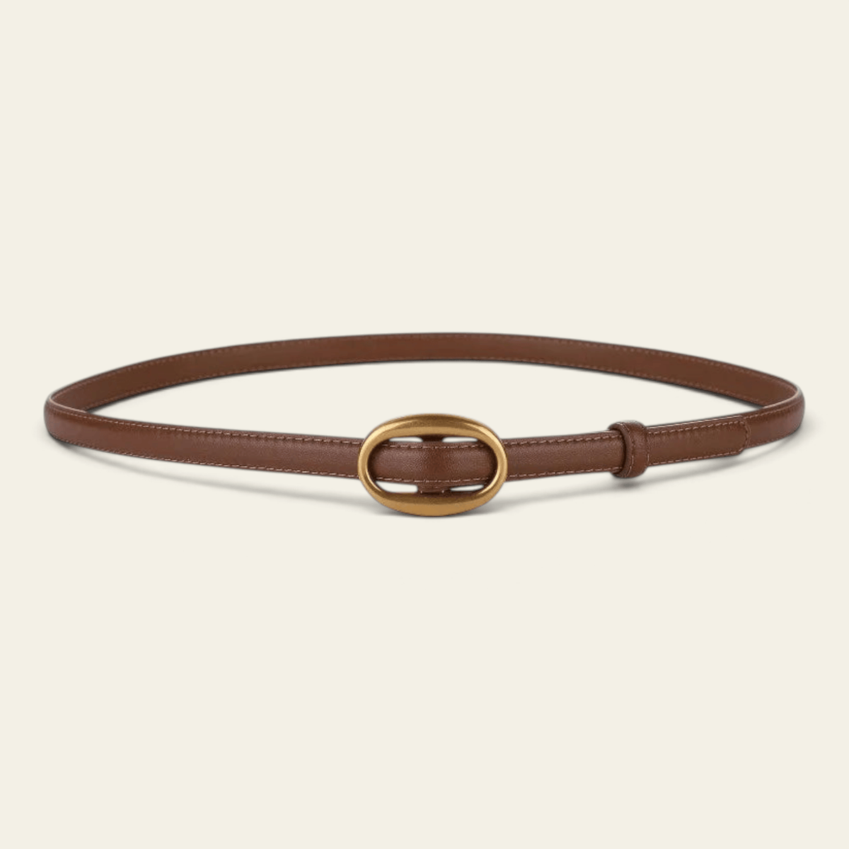 La Ceinture Pour Femme Ariane - Ceinture fine en cuir à boucle ovale dorée