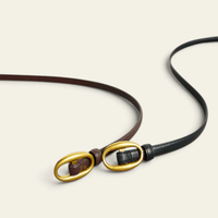 La Ceinture Pour Femme Ariane - Ceinture fine en cuir à boucle ovale dorée