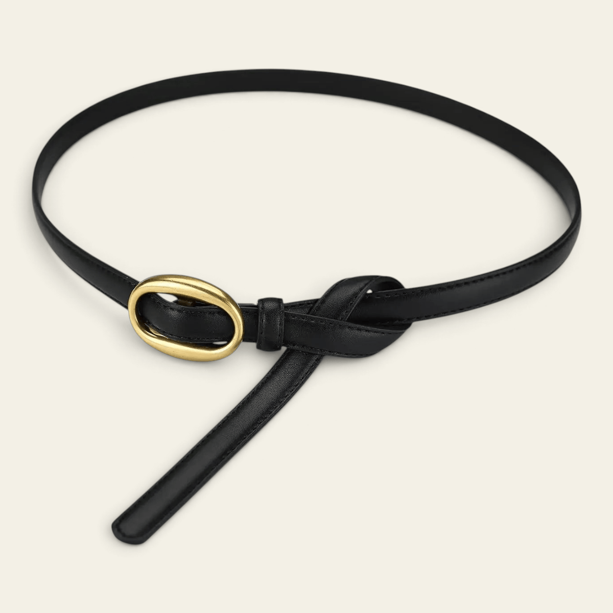 La Ceinture Pour Femme Ariane - Ceinture fine en cuir à boucle ovale dorée