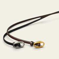La Ceinture Pour Femme Ariane - Ceinture fine en cuir à boucle ovale dorée