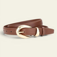 La Ceinture Pour Femme Armelle - Ceinture fine en cuir à boucle dorée