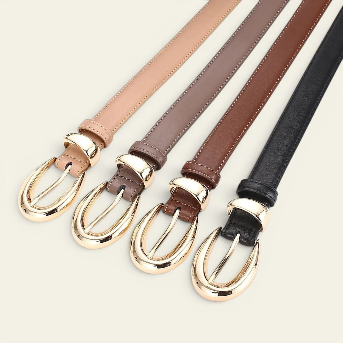 La Ceinture Pour Femme Armelle - Ceinture fine en cuir à boucle dorée